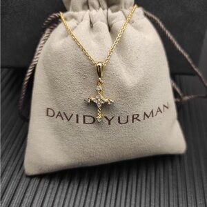 David Yurman Gold Necklace Cross